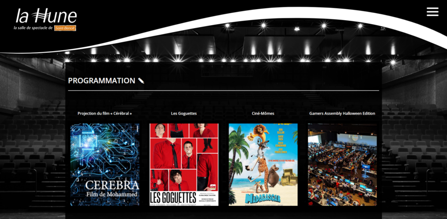 capture d'écran page programmation du site lahune.fr
